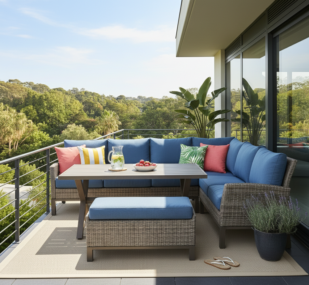 Keywest Outdoor Banquette Dining Group - Outdoor Dining Banquette